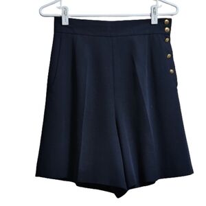High waist sailor tailored short color navy blue with golden buttons size xs